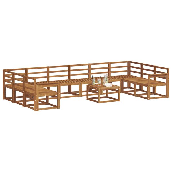 vidaXL Utend&oslash;rs sofa-sett 11 pcs Naturlig Solid akasietre