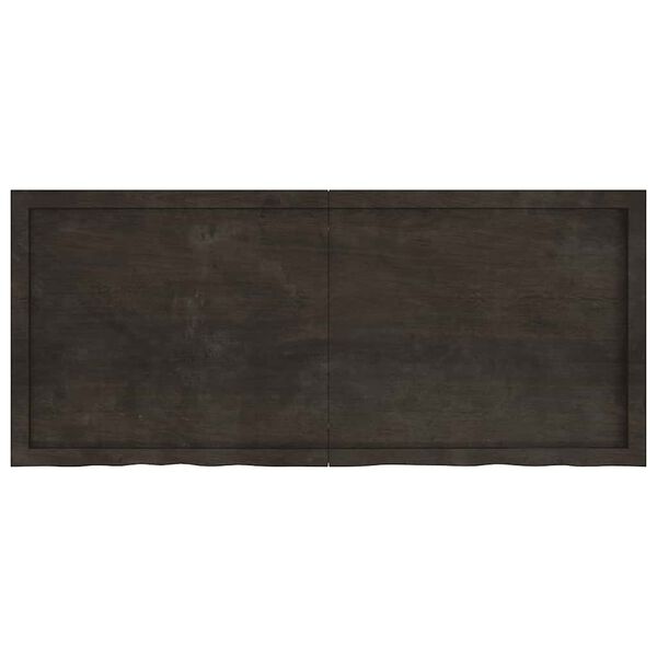vidaXL Benkeplate til bad m&oslash;rkebrun 140x60x(2-6) cm behandlet heltre