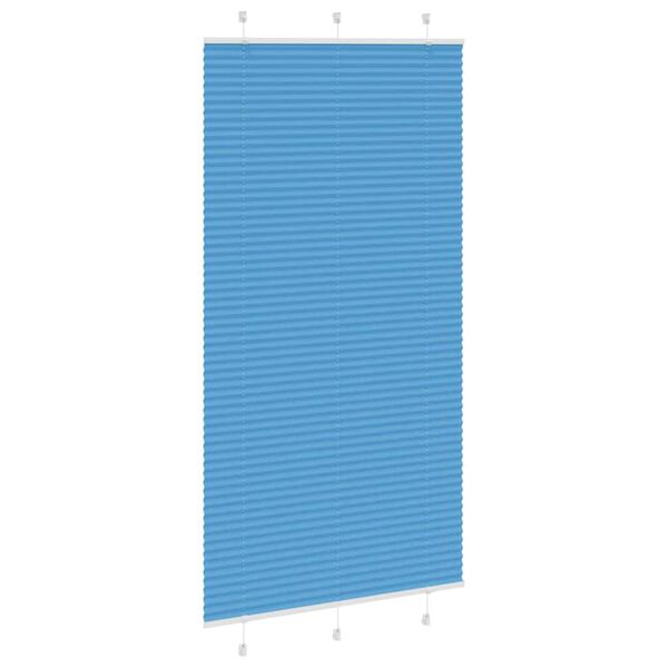 vidaXL Pliss&eacute;gardin Bl&aring; 105x200 cm Stoffbredde 104,4 cm Polyester