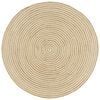 vidaXL H&aring;ndlaget juteteppe med spiral-design hvit 120 cm