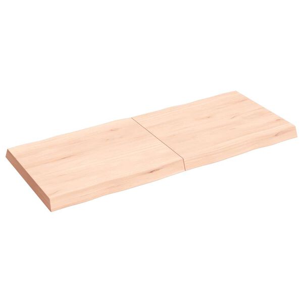 vidaXL Bordplate 120x50x(2-6) cm ubehandlet heltre eik naturlig kant