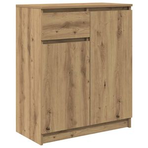 vidaXL Skjenk med skuff artisan eik 71x35x84 cm konstruert tre