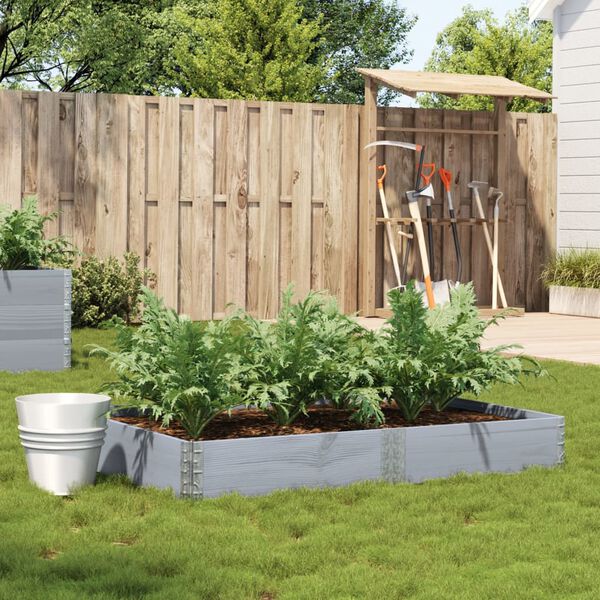 vidaXL Hageplantekasse gr&aring; 150x100 cm heltre furu