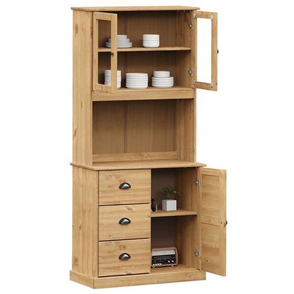 vidaXL Highboard VIGO 78x40x175 cm heltre furu