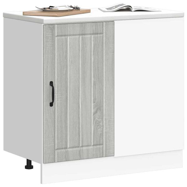 vidaXL Kj&oslash;kkenskap Lucca gr&aring; sonoma eik konstruert tre