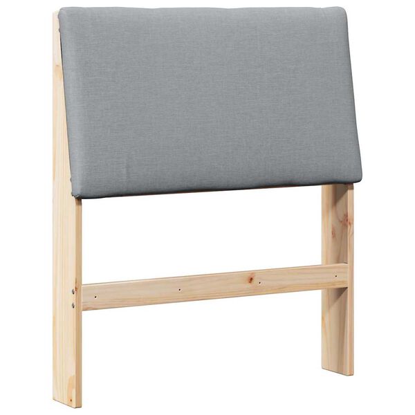 vidaXL Polstret sengegavl Lysegrå 75 cm Massiv furu