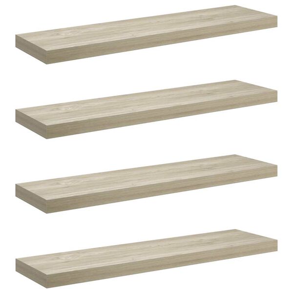 vidaXL Flytende vegghyller 4 stk eik 90x23,5x3,8 cm MDF