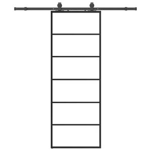 vidaXL Skyved&oslash;r med monteringssett svart 76x205 cm ESG-glass