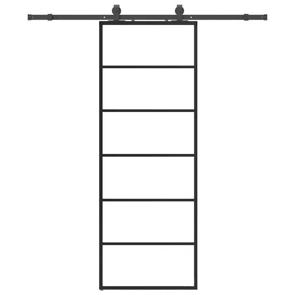 vidaXL Skyved&oslash;r med monteringssett svart 76x205 cm ESG-glass