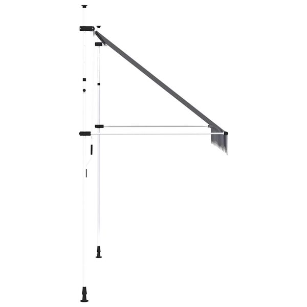 vidaXL Manuell uttrekkbar markise 250 cm blå og hvite striper
