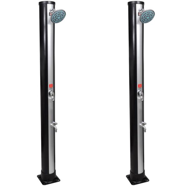 vidaXL Utend&oslash;rs soldrevne dusjer med dusjhode og tappekran 2 stk 35 L