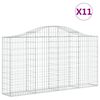 vidaXL Gabionkurver buede 11 stk 200x30x100/120 cm galvanisert jern