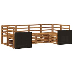 vidaXL Seksjonssofa Sett 6 pcs Naturlig Solid akasietre