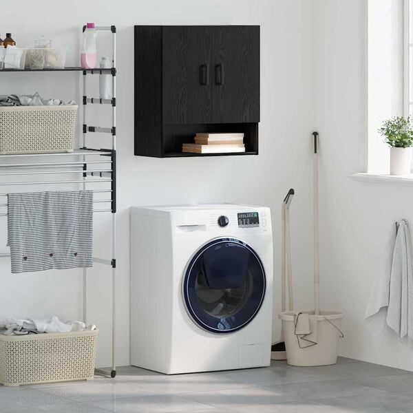 vidaXL Veggskap Veggmontert Svart eik 60 x 31 x 70 cm Konstruert tre