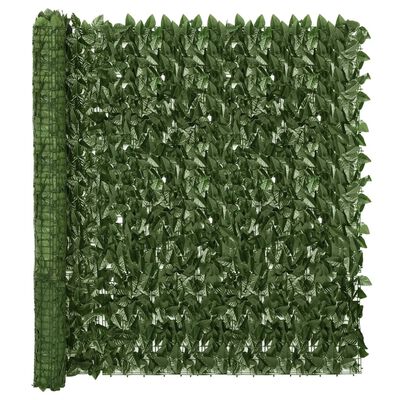 vidaXL Balkongskjerm med mørkegrønne blader 500x150 cm