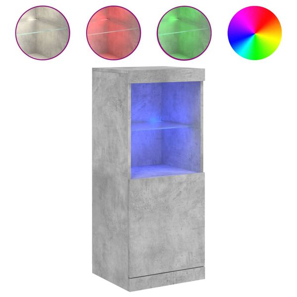 vidaXL Skjenk med LED-lys betonggrå 41x37x100 cm