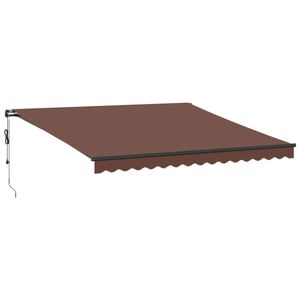 vidaXL Automatisk uttrekkbar markise med LED brun 400x350 cm