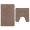 vidaXL Anti-skli baderomsmatte sett 2 pcs Brun PP