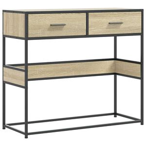 vidaXL Konsollbord sonoma eik 90x35x80 cm konstruert tre