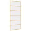 vidaXL Skyvedør gull 90x205 cm gjennomsiktig ESG glass og aluminium