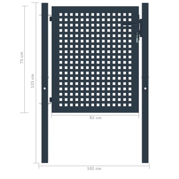 vidaXL Gjerdeport antrasitt 102x75 cm st&aring;l