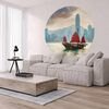 WallArt Tapetsirkel Skyline with Junk Boat 190 cm