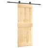 vidaXL Skyved&oslash;r Naturlig og svart 80 x 210 cm Massiv Furu Tre