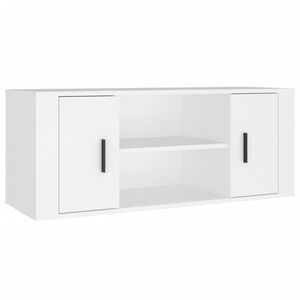 vidaXL TV-benk hvit 100x35x40 cm konstruert tre