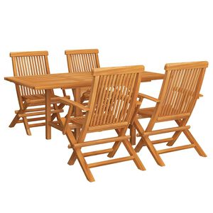 vidaXL Utend&oslash;rs spisestue 5 deler heltre teak