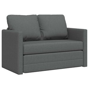vidaXL Sammenleggbar Sofa seng M&oslash;rkegr&aring; 112 x 60 x 55 cm stoff