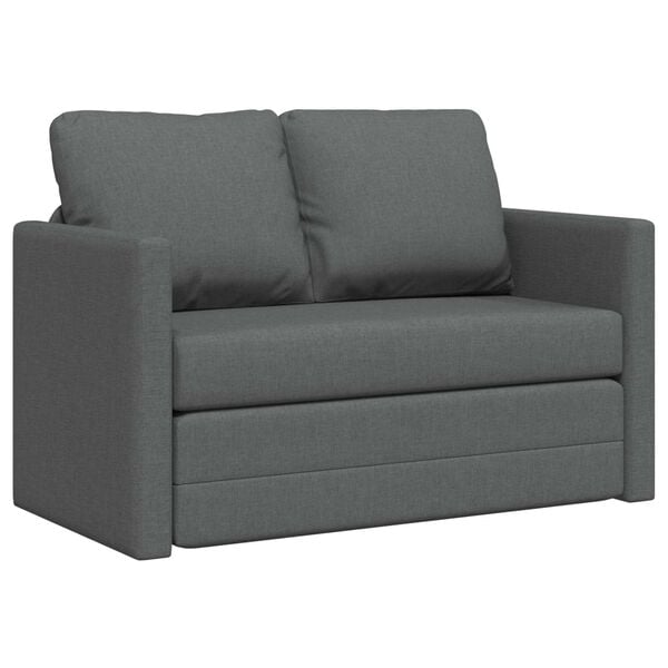 vidaXL Sammenleggbar Sofa seng M&oslash;rkegr&aring; 112 x 60 x 55 cm stoff
