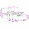 vidaXL Sengestamme med hodegjerde Vokset Brun 75 x 190 cm Massiv furu