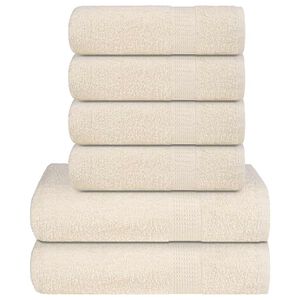 vidaXL 6-delers h&aring;ndklesett FROGN kremhvit 360 gsm