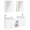vidaXL Baderomsinnredningssett 5 pcs Hvit Konstruert tre og glass