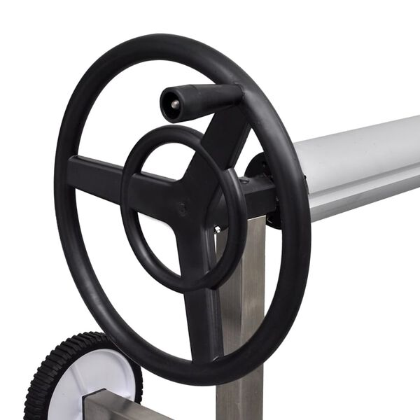 vidaXL Bassengtrekk-rulle med rustfri st&aring;lbase