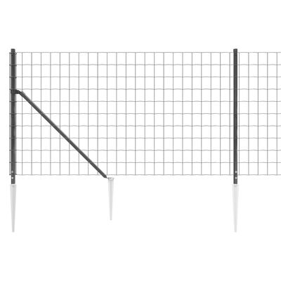 vidaXL Nettinggjerde med stolpespyd 0,8x10 m antrasitt