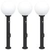 vidaXL Pullertlamper med sensor og stikkontakt 3 stk 80 cm svart IP44