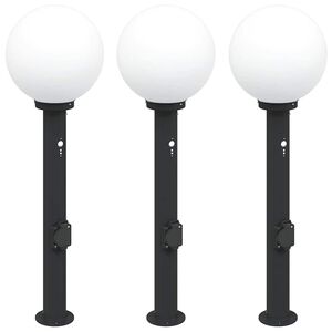 vidaXL Pullertlamper med sensor og stikkontakt 3 stk 80 cm svart IP44