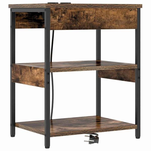 vidaXL Nattbordskap R&oslash;kt eik 41 x 31 x 51 cm Konstruert tre