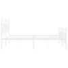 vidaXL Sengeramme i metall med hode- og fotgavl hvit 135x190 cm