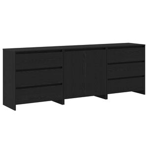 vidaXL Serviesskap 3 stk. Svart 70 x 41 x 75 cm Konstruert tre