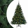 vidaXL Kunstig juletre med julekuler 150 cm 150 LED-lys Varmhvit