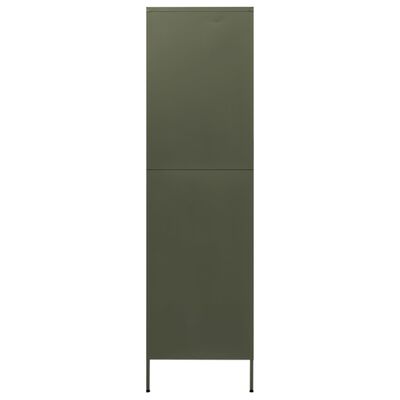 vidaXL Garderobe olivengrønn 90x50x180 cm stål