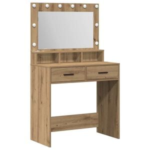 vidaXL Sminkebord Artisan Eik 79 x 41 x 135 cm Konstruert tre