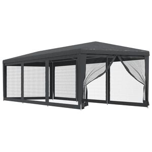 vidaXL Festtelt med 8 sidevegger av netting antrasitt 3x9 m HDPE