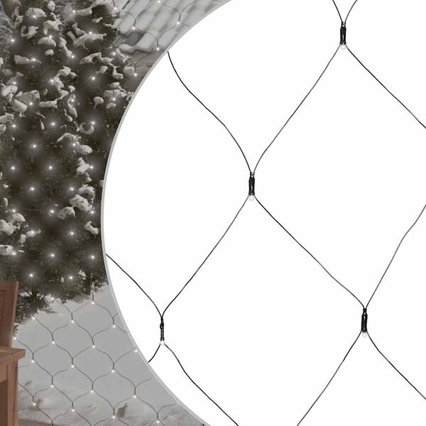 vidaXL Julenettlys kaldt hvitt 3x3 m 306 lysdioder innendørs og utendørs