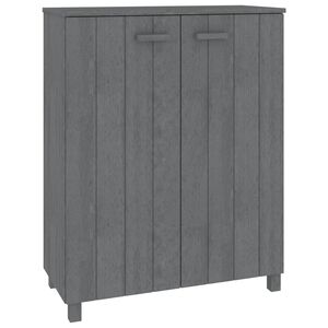 vidaXL Skoskap HAMAR m&oslash;rkegr&aring; 85x40x108 cm heltre furu