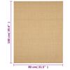 vidaXL Teppe naturlig sisal 80x100 cm