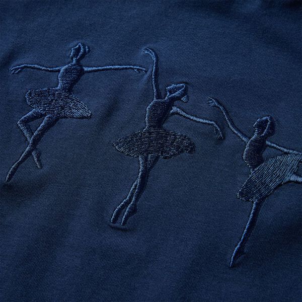 T-skjorte for barn med lange ermer marineblå 92