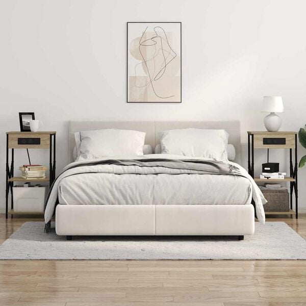 vidaXL Nattbordskap Sonoma eik 41 x 31 x 76 cm Konstruert tre